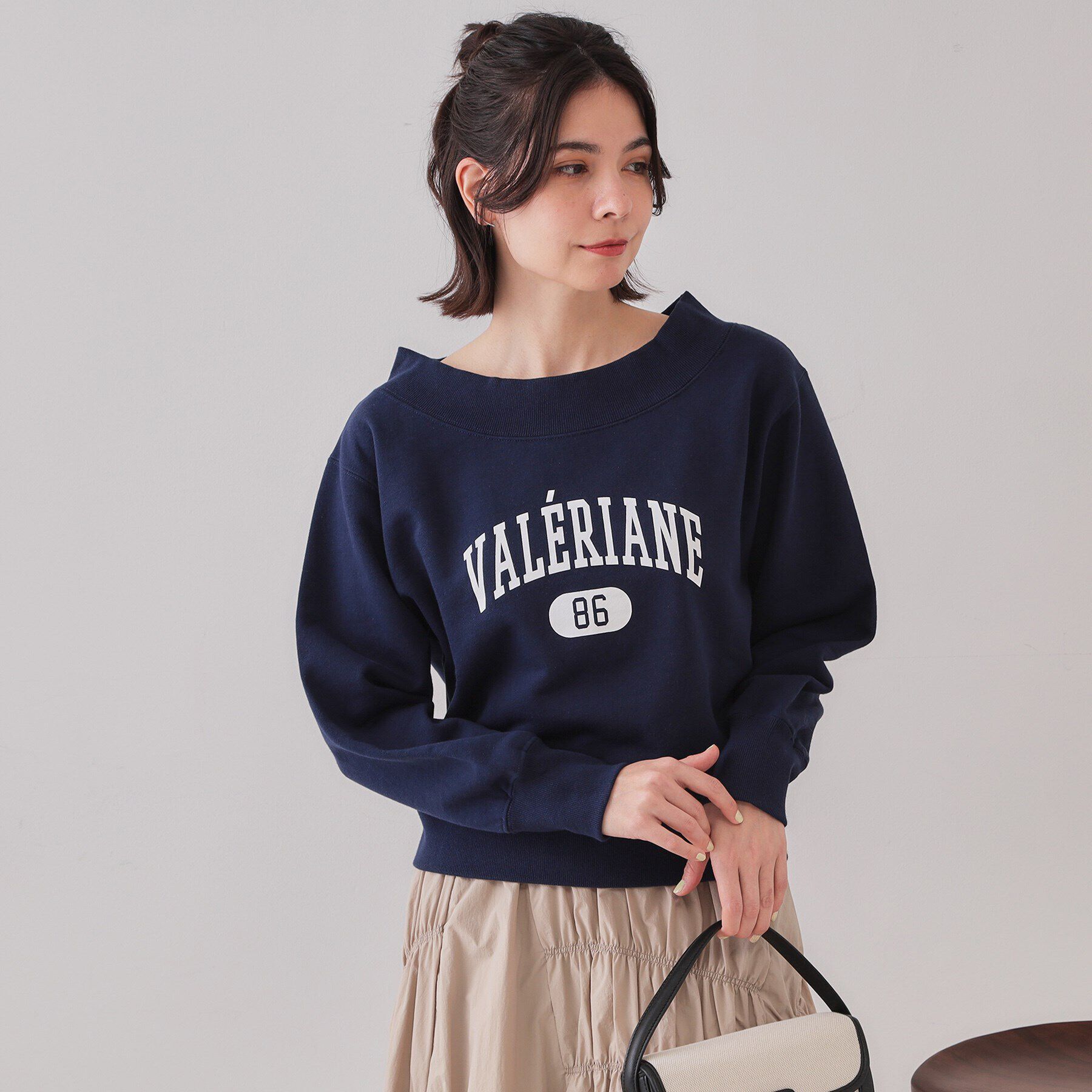 OPAQUE.CLIP「カレッジロゴスウェット【洗濯機洗い可】」|パーカー|