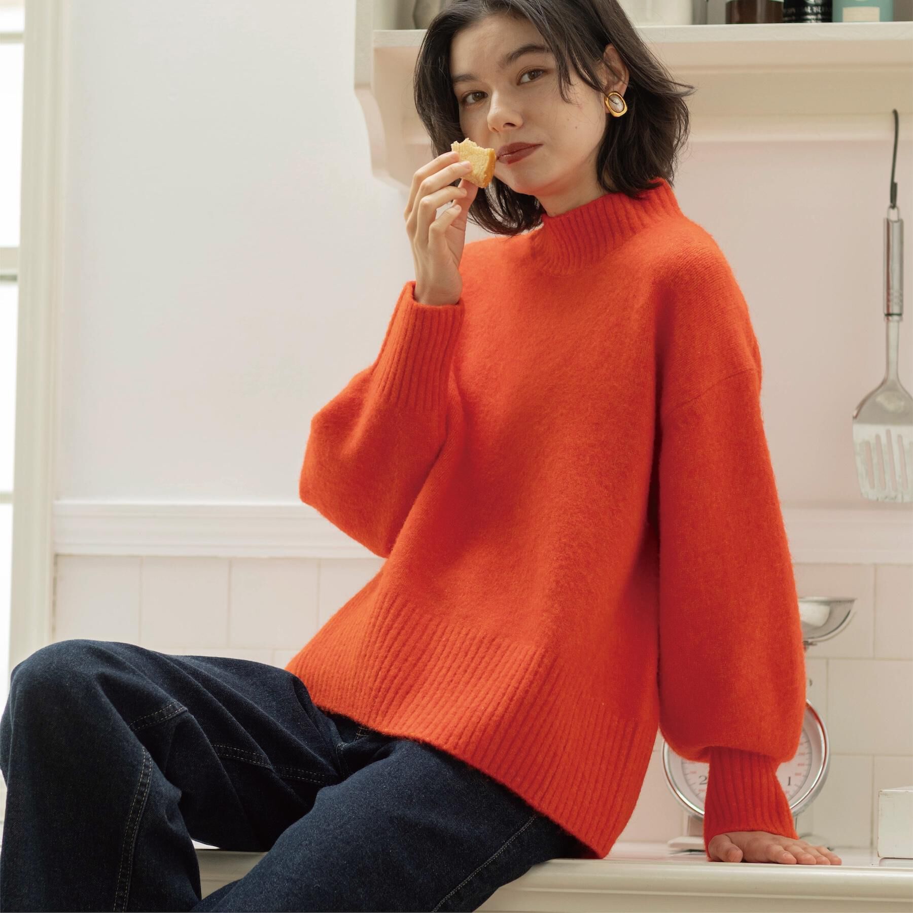 OPAQUE.CLIP「ふわふわハイネックニット【洗濯機OK】」|ニット・セーター|