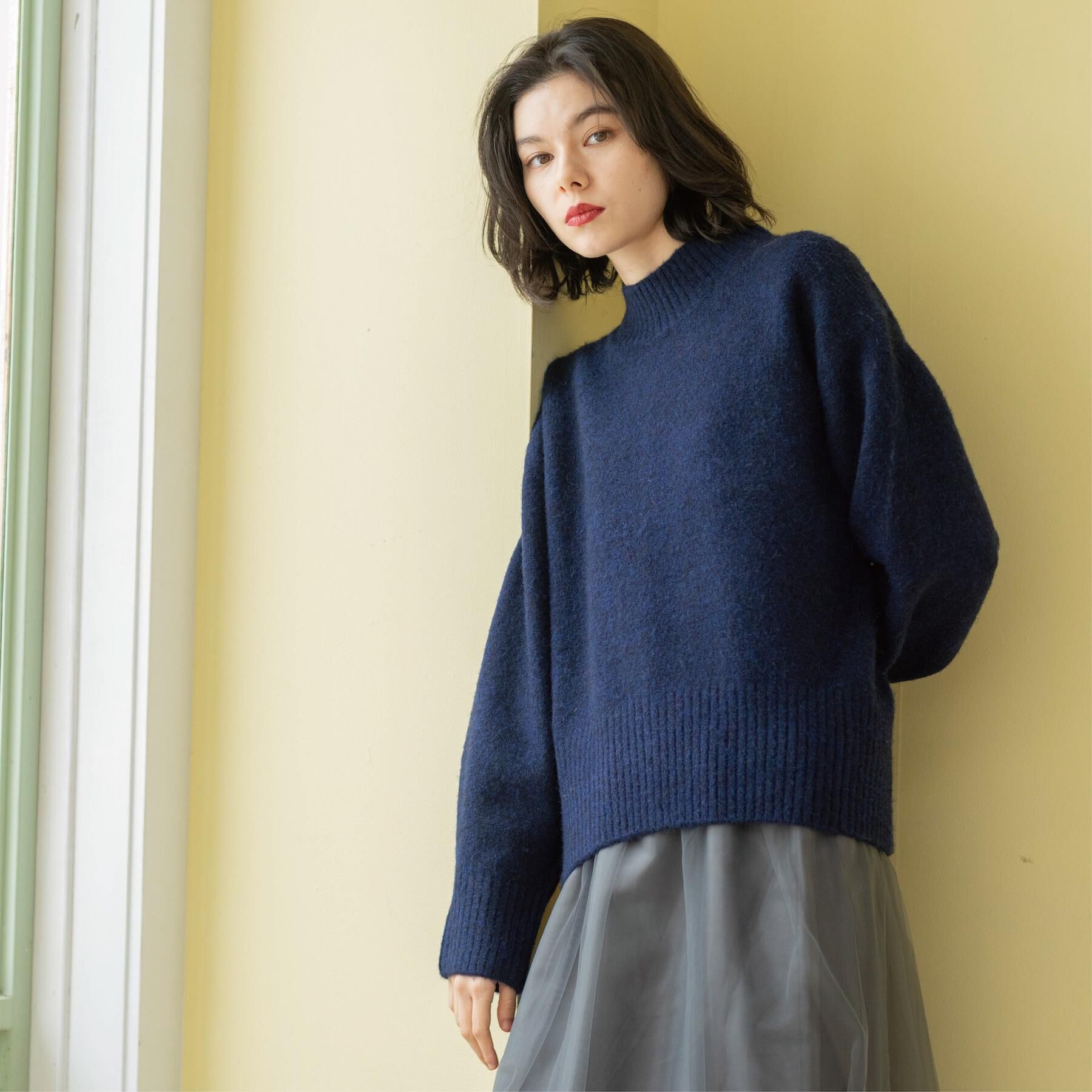 OPAQUE.CLIP「ふわふわハイネックニット【洗濯機OK】」|ニット・セーター|