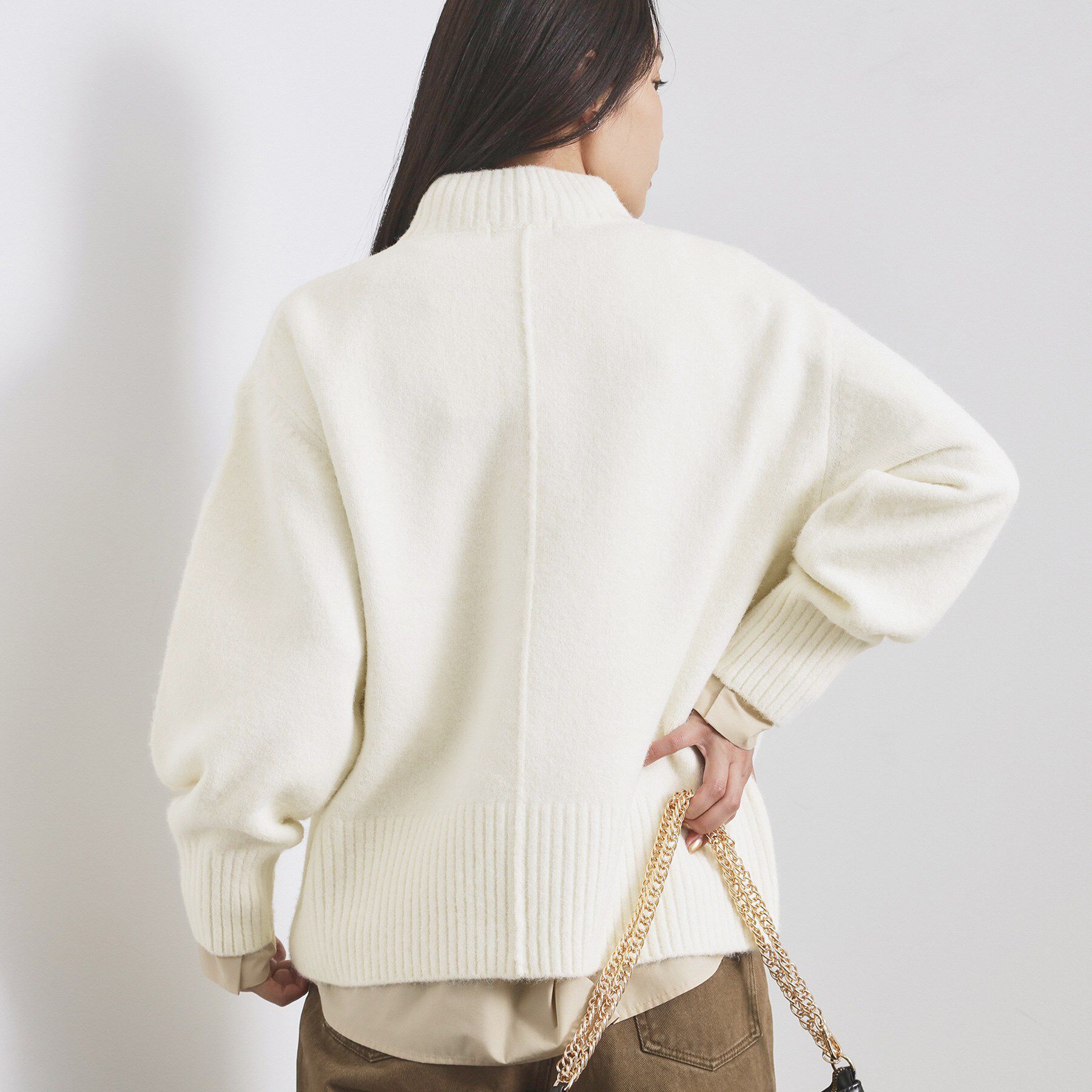 OPAQUE.CLIP「ふわふわハイネックニット【洗濯機OK】」|ニット・セーター|