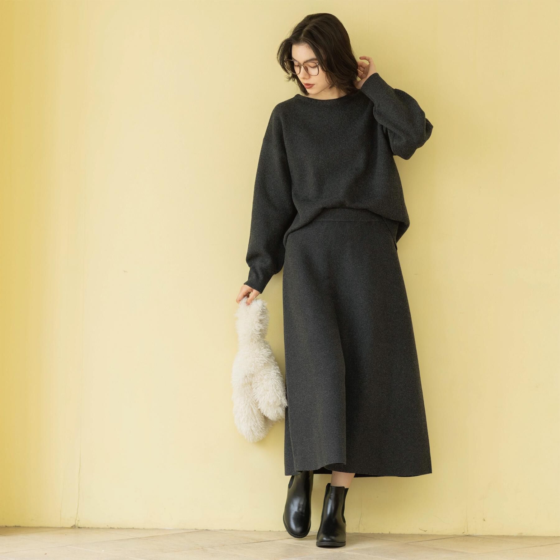 OPAQUE.CLIP「ニットフレアスカート/セットアップ対応【洗濯機OK】」|スカート|