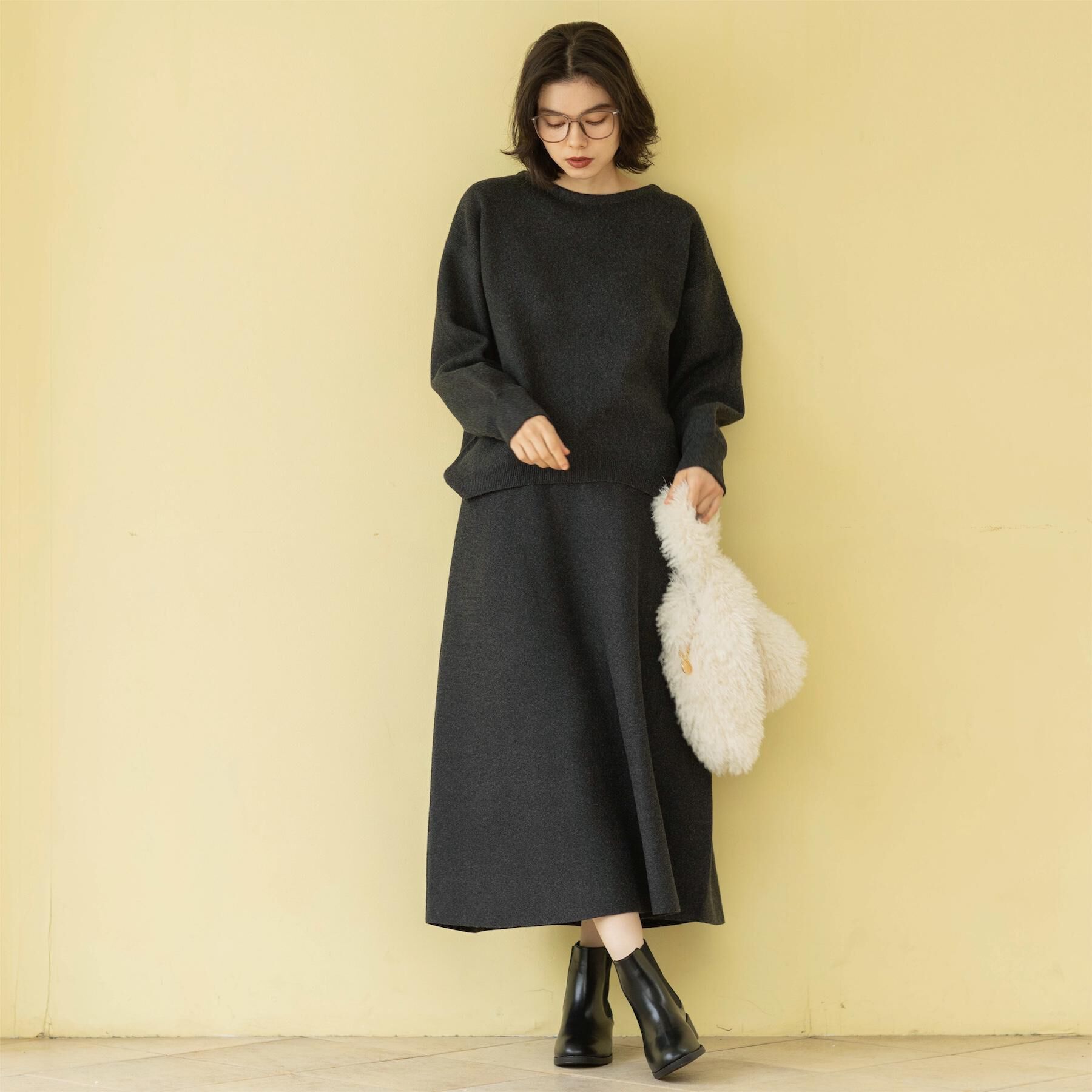 OPAQUE.CLIP「ニットフレアスカート/セットアップ対応【洗濯機OK】」|スカート|