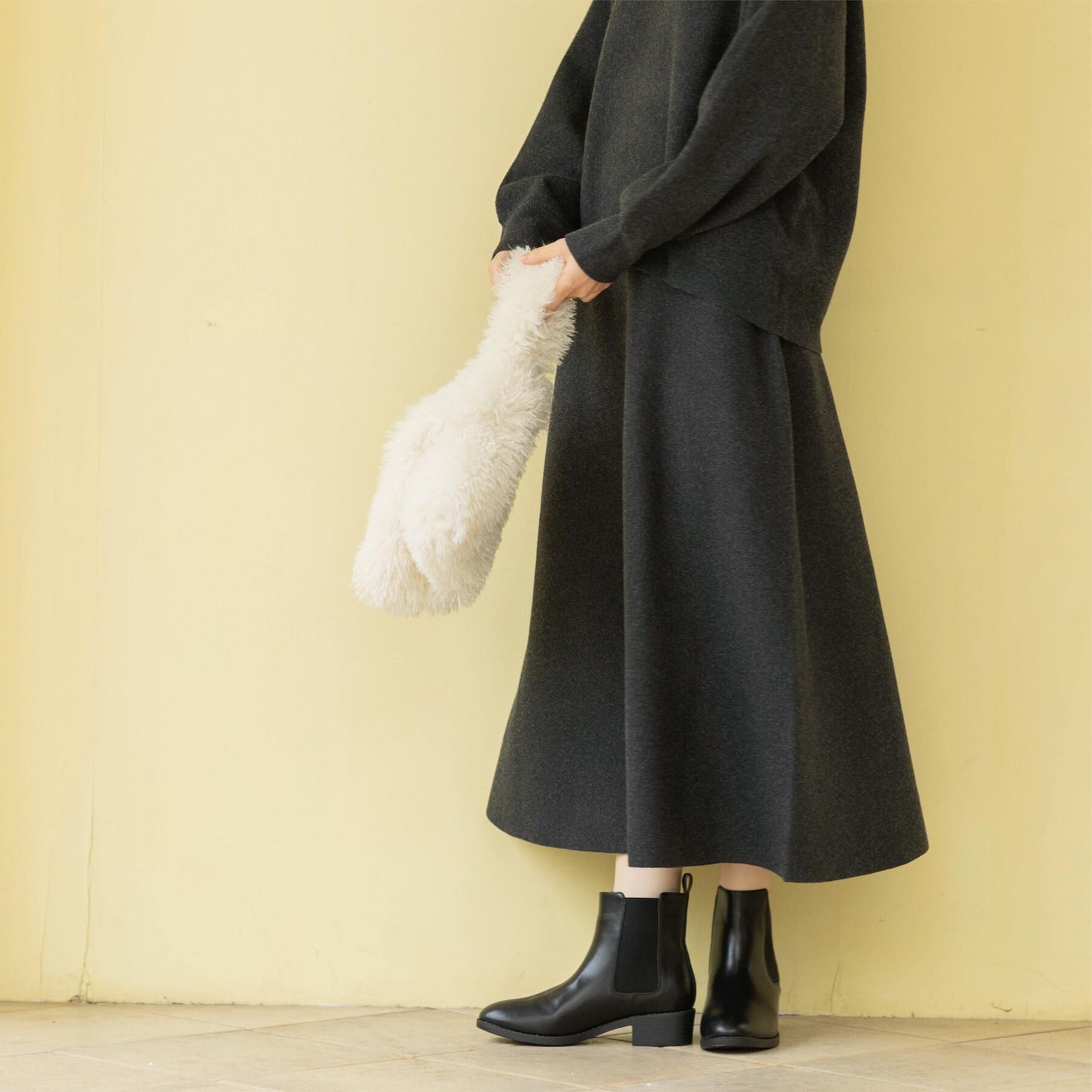 OPAQUE.CLIP「ニットフレアスカート/セットアップ対応【洗濯機OK】」|スカート|