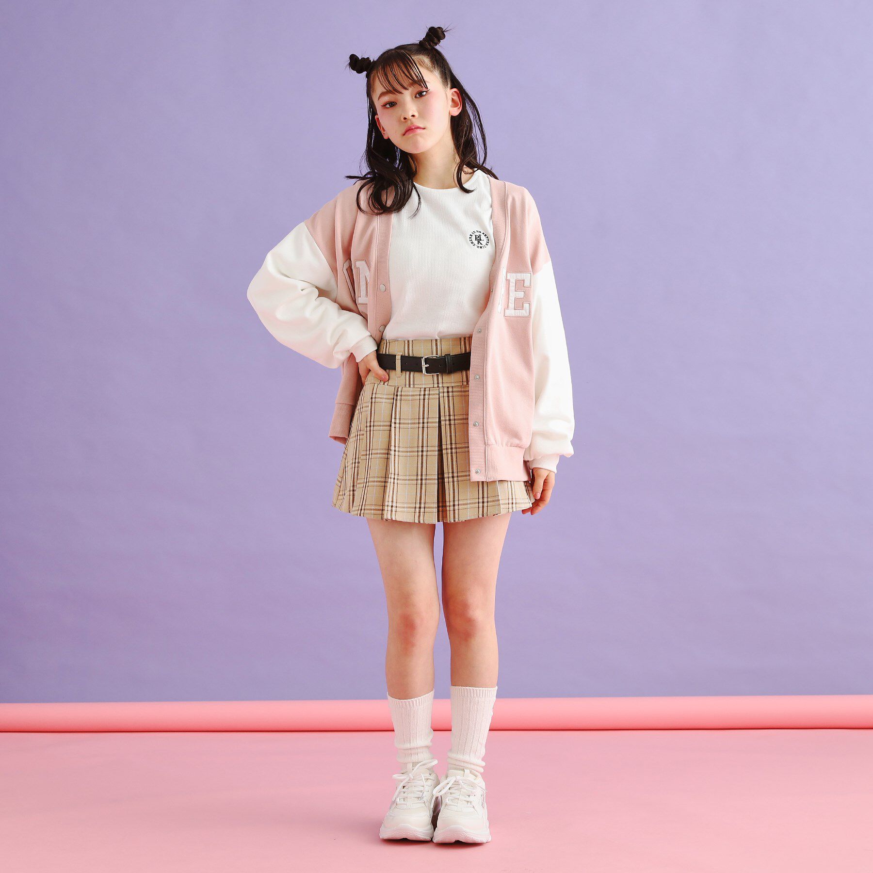 PINK-latte「ベルト付きプリーツスカート」|スカート|