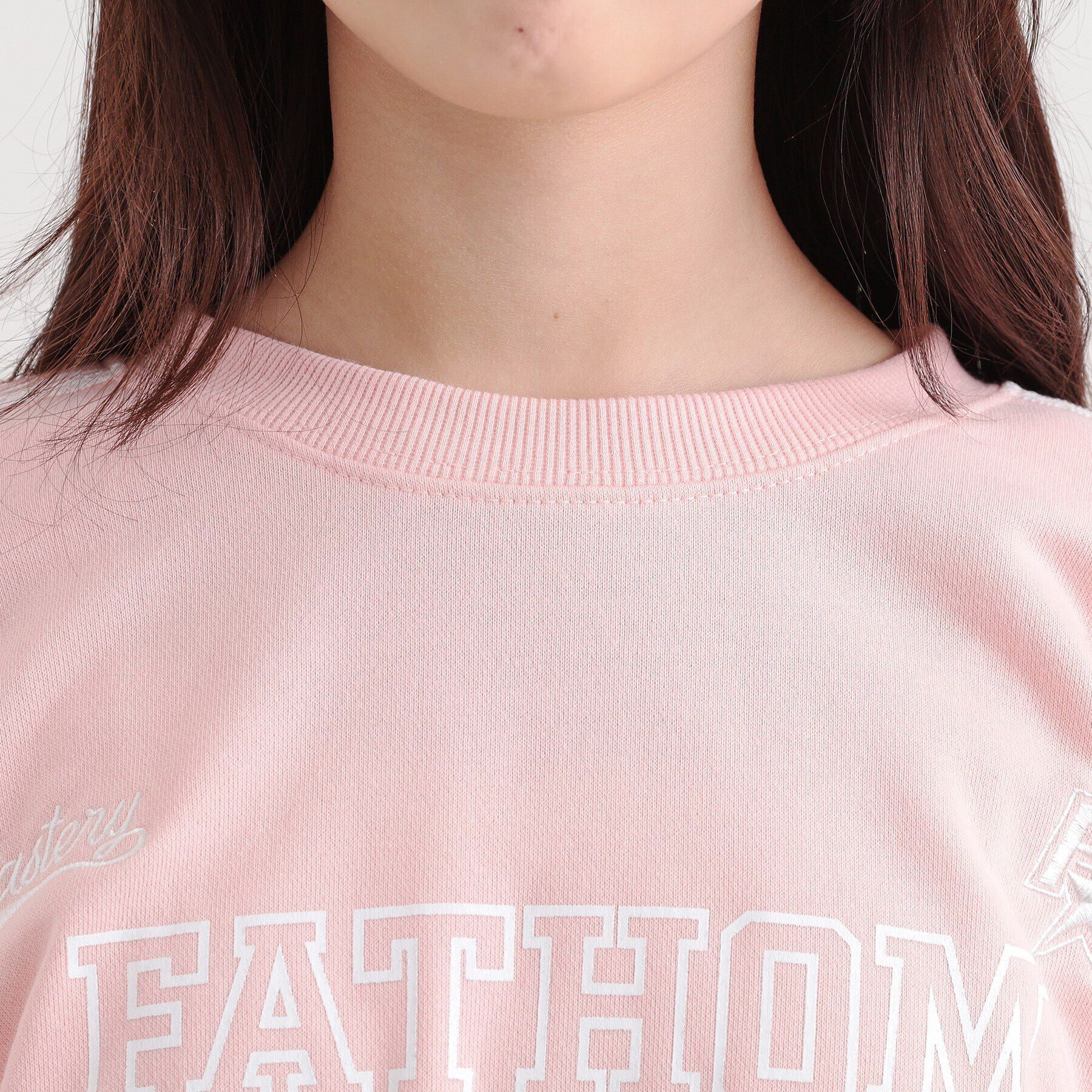 PINK-latte「ミニ裏レースライン短丈プルオーバー」|Tシャツ・カットソー|