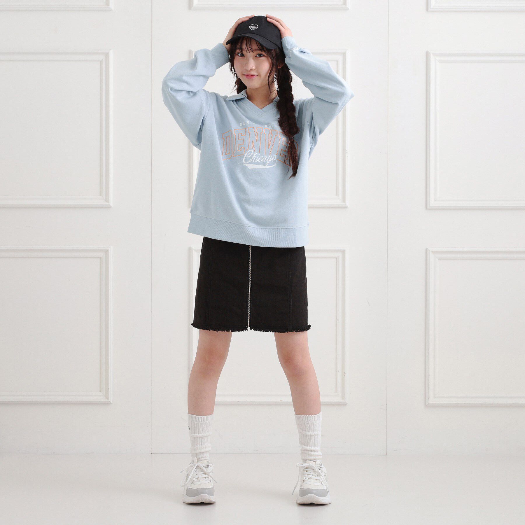 PINK-latte「ミニ裏毛エリ付きプルオーバー」|Tシャツ・カットソー|