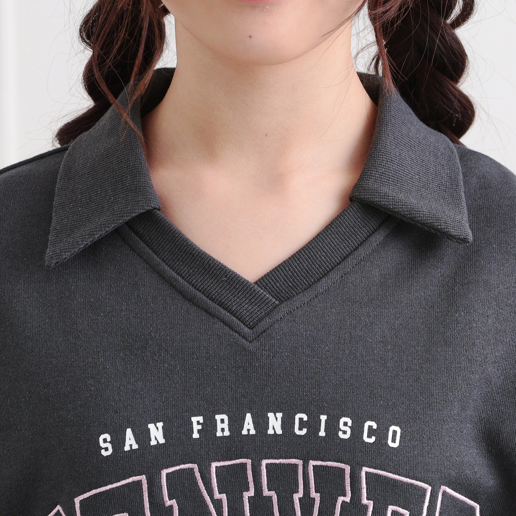 PINK-latte「ミニ裏毛エリ付きプルオーバー」|Tシャツ・カットソー|