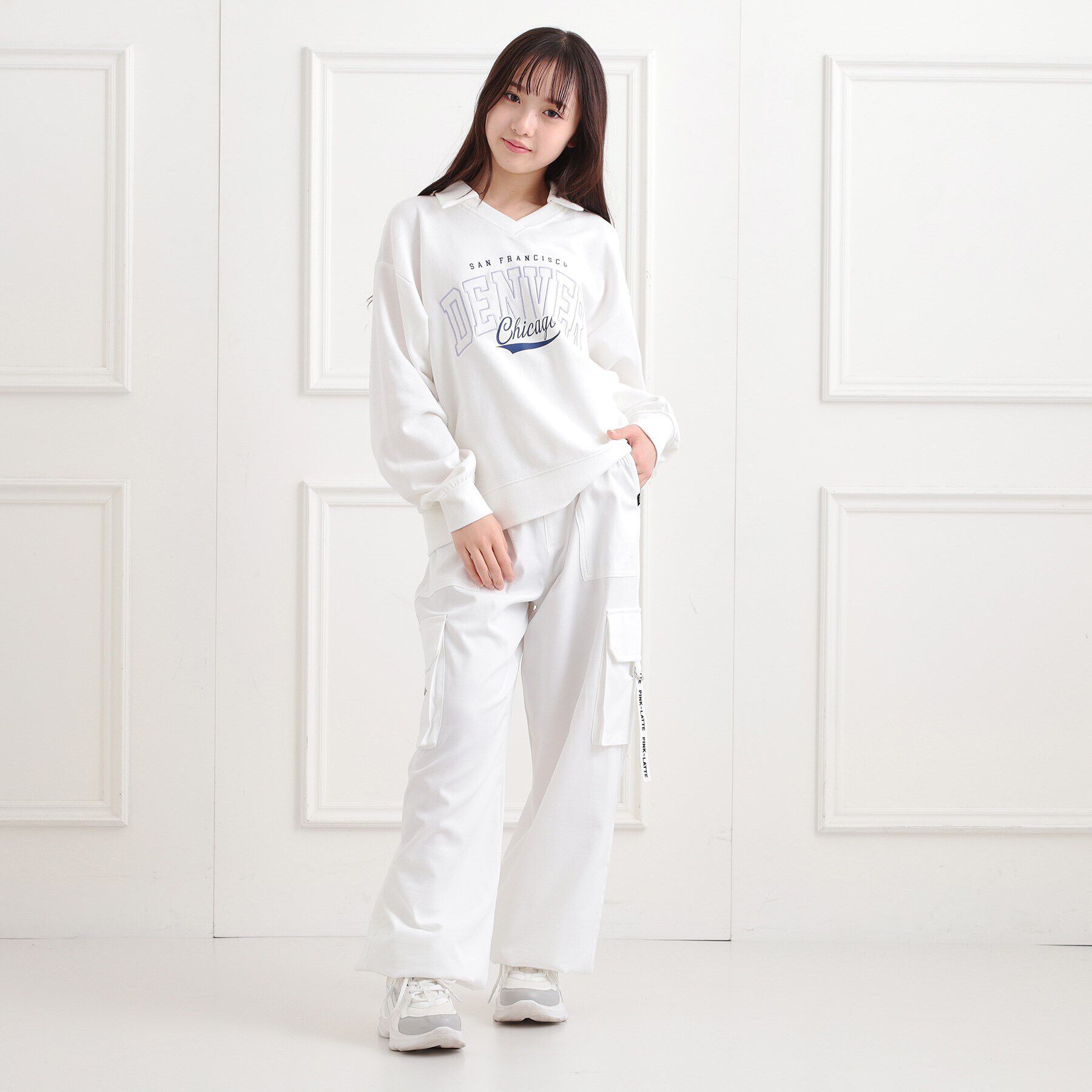 PINK-latte「ミニ裏毛エリ付きプルオーバー」|Tシャツ・カットソー|