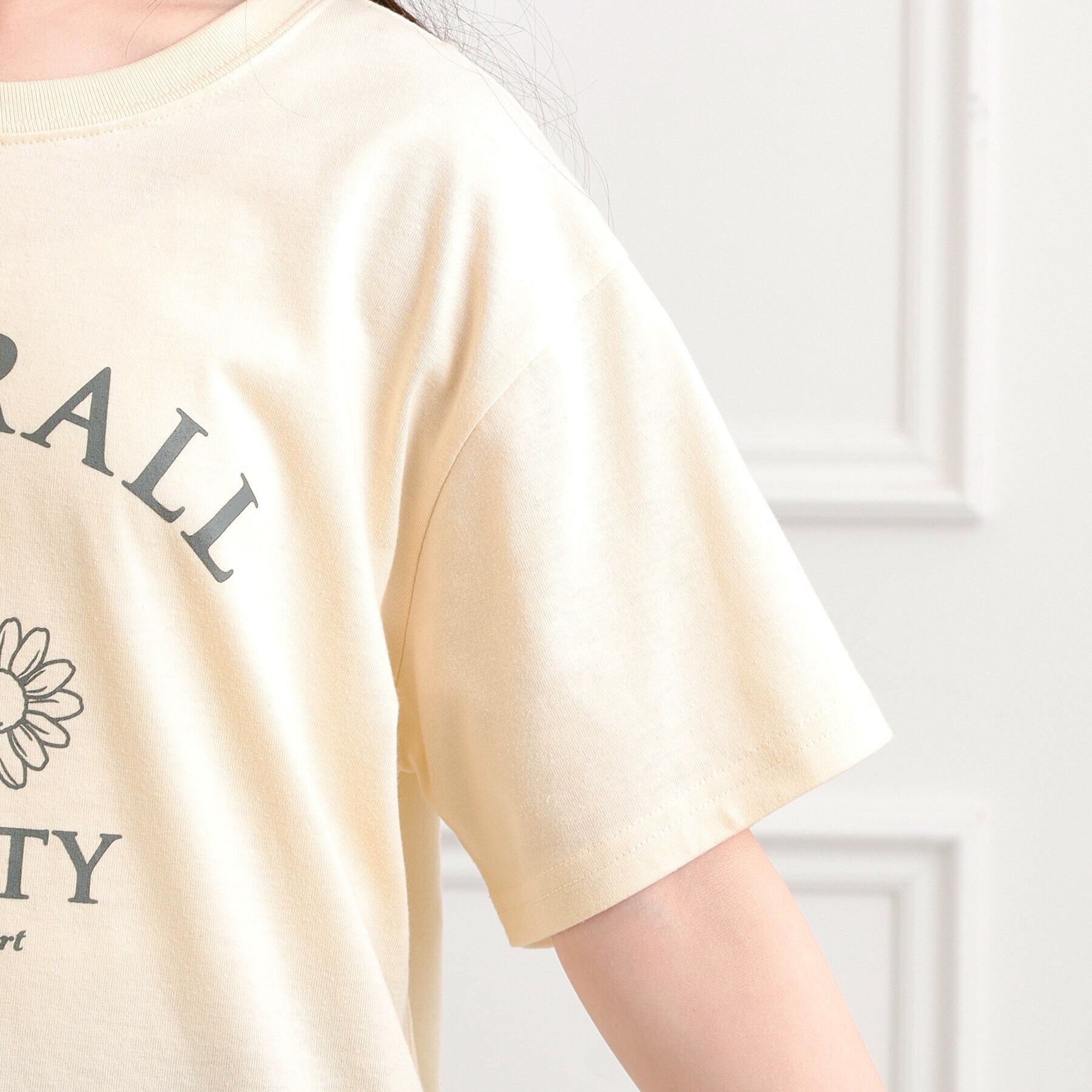 PINK-latte「フラワーモチーフTシャツ」|Tシャツ・カットソー|