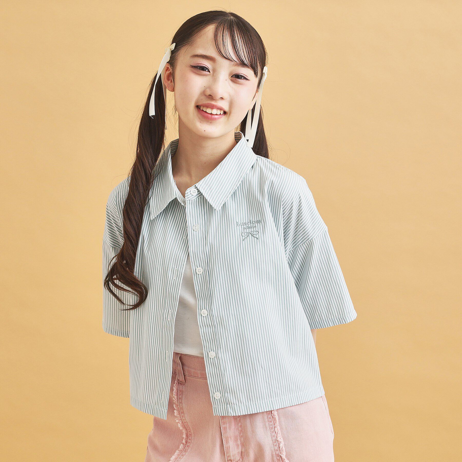 PINK-latte「【セットアイテム】ストライプシャツ＋タンク」|その他|