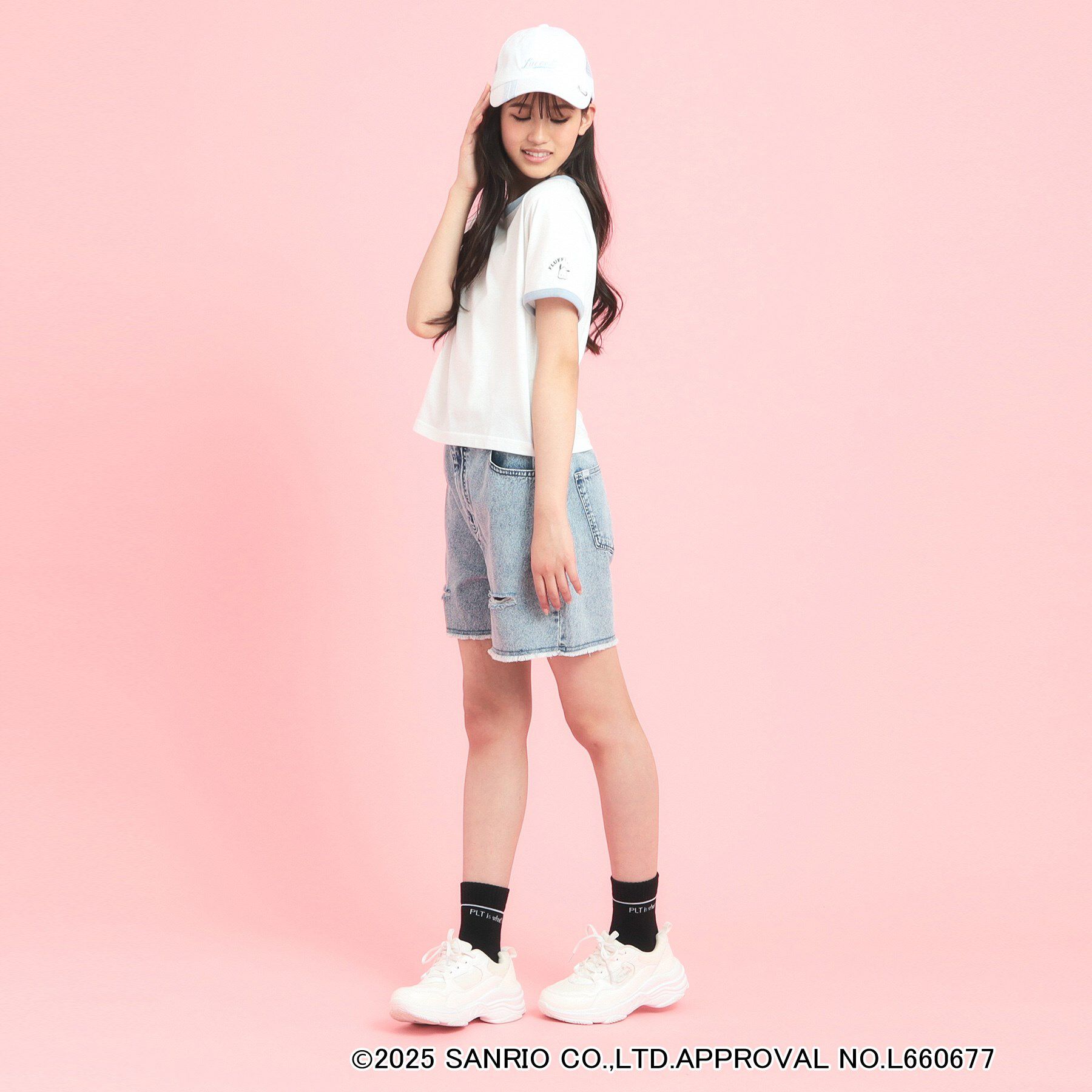 PINK-latte「【サンリオキャラクターズコラボ】リンガーTシャツ」|Tシャツ・カットソー|