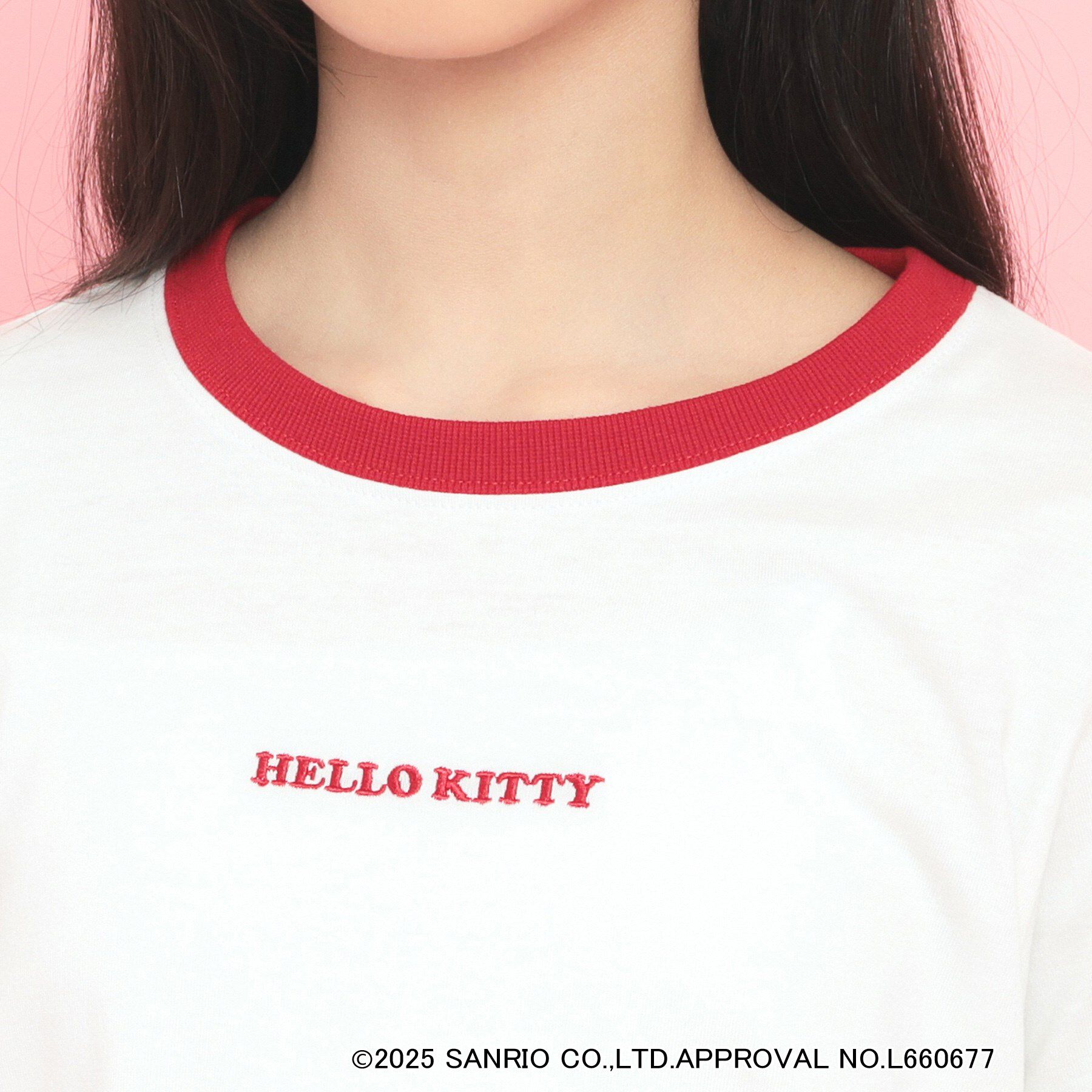 PINK-latte「【サンリオキャラクターズコラボ】リンガーTシャツ」|Tシャツ・カットソー|