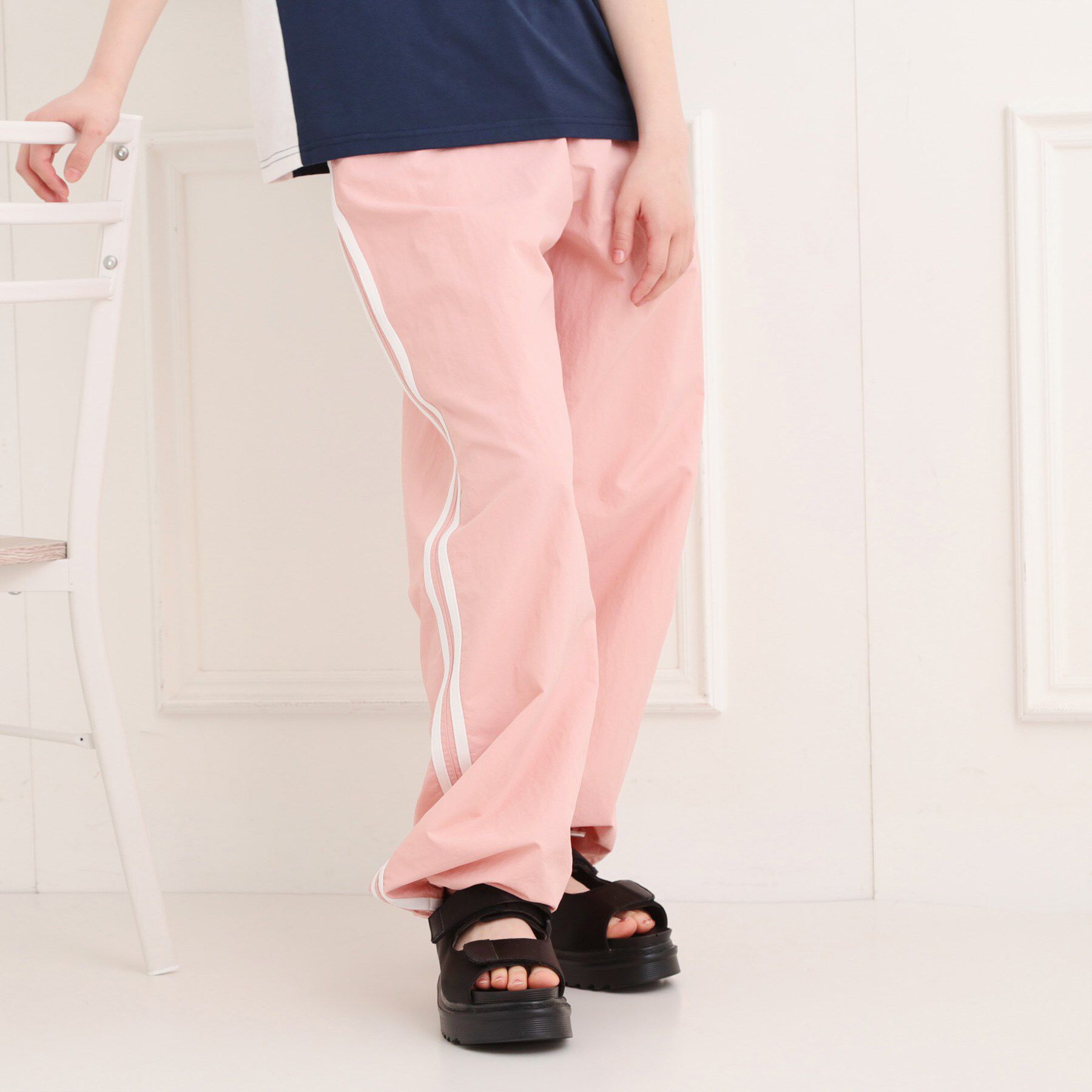 PINK-latte「ナイロンライントラックパンツ」|その他|ピンク(071)