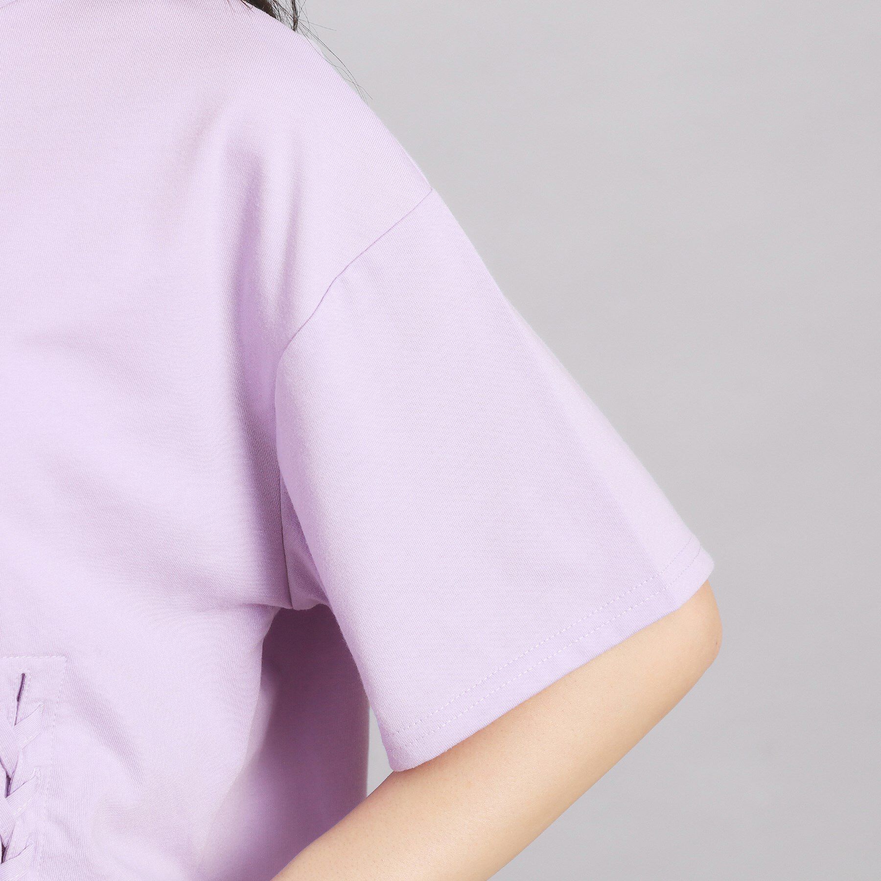 PINK-latte「レースアップTシャツ」|Tシャツ・カットソー|