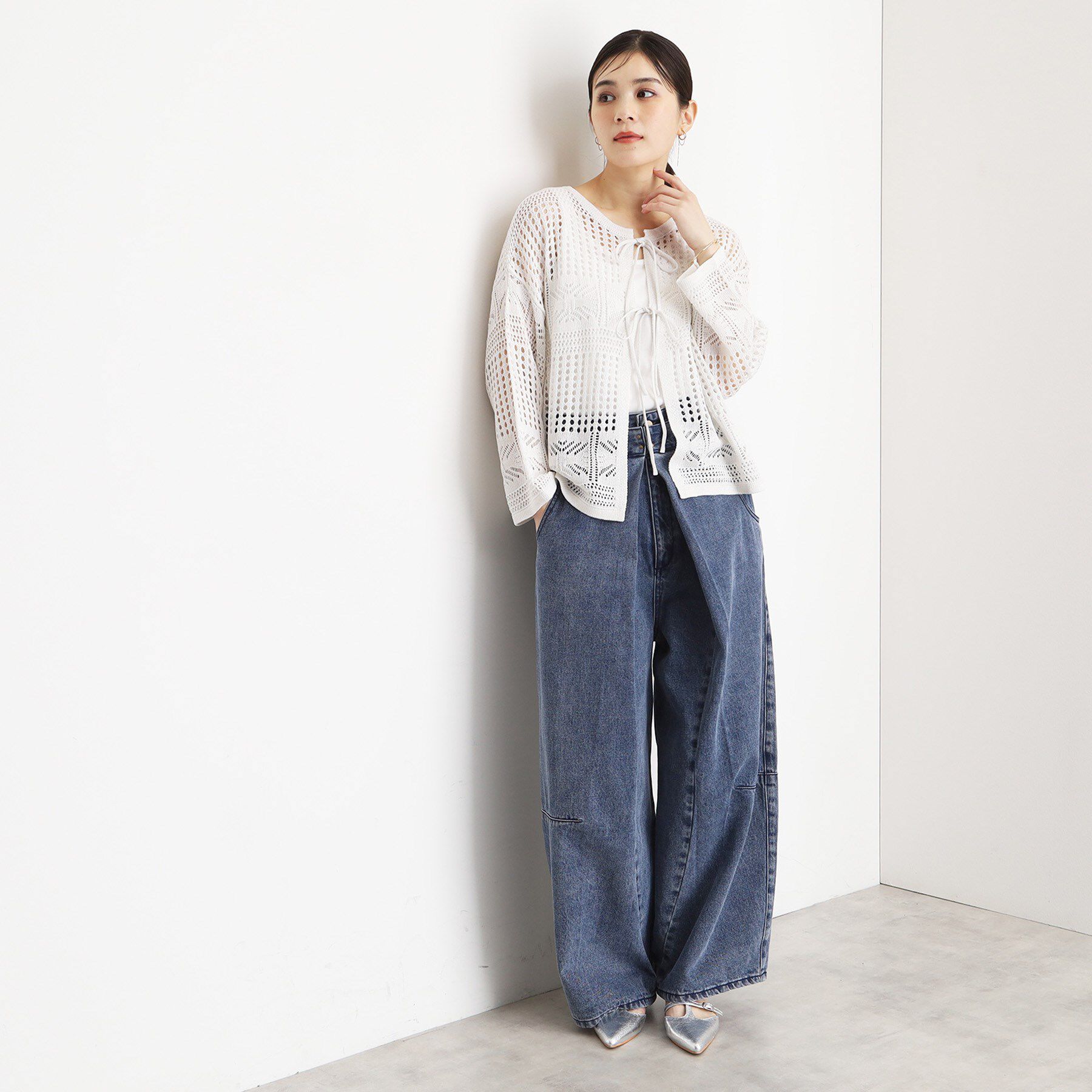 THE SHOP TK「【前後2WAY】タンク付透かし柄ニット/洗える」|その他|