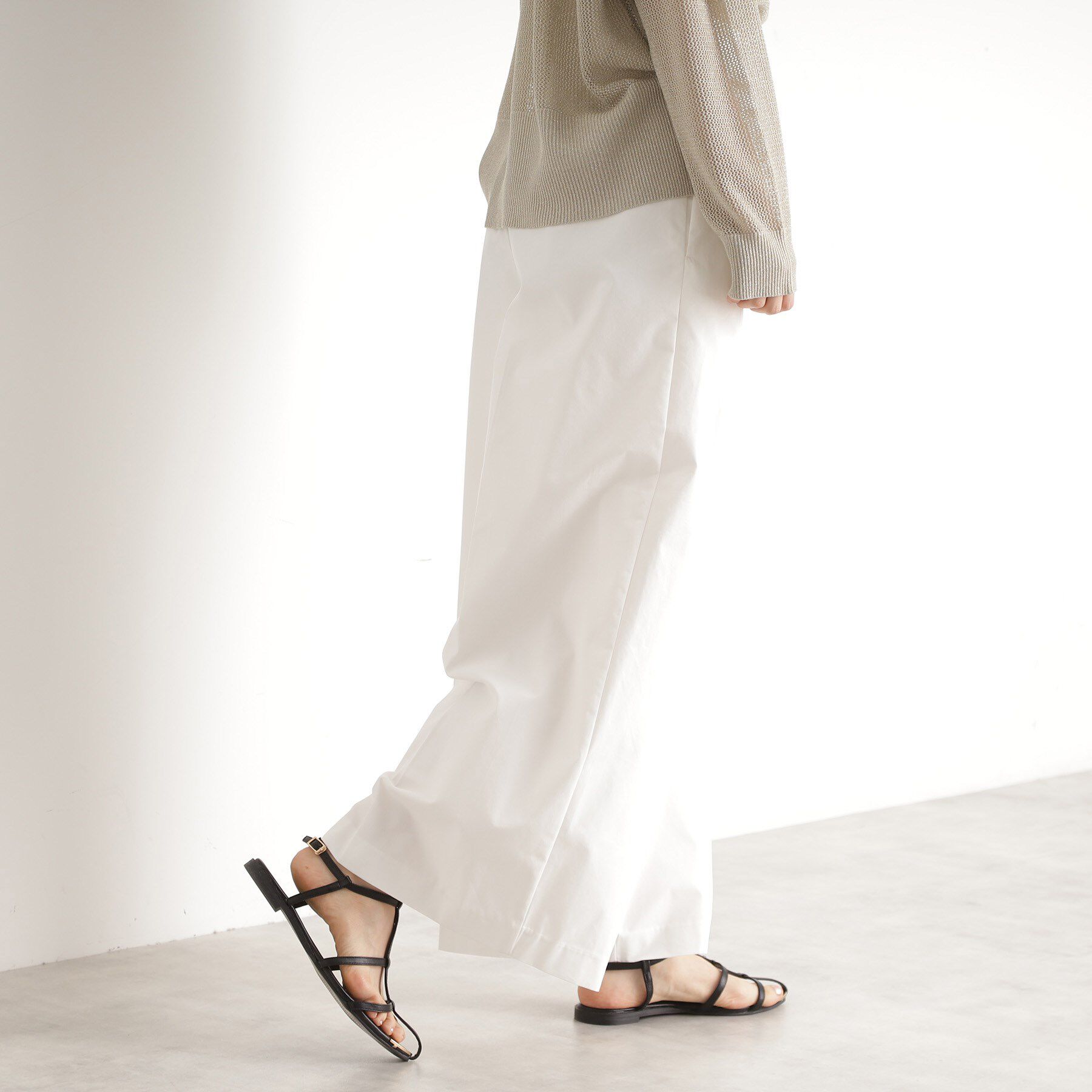 THE SHOP TK「ハイウエストタックワイドパンツ【洗える】」|その他|