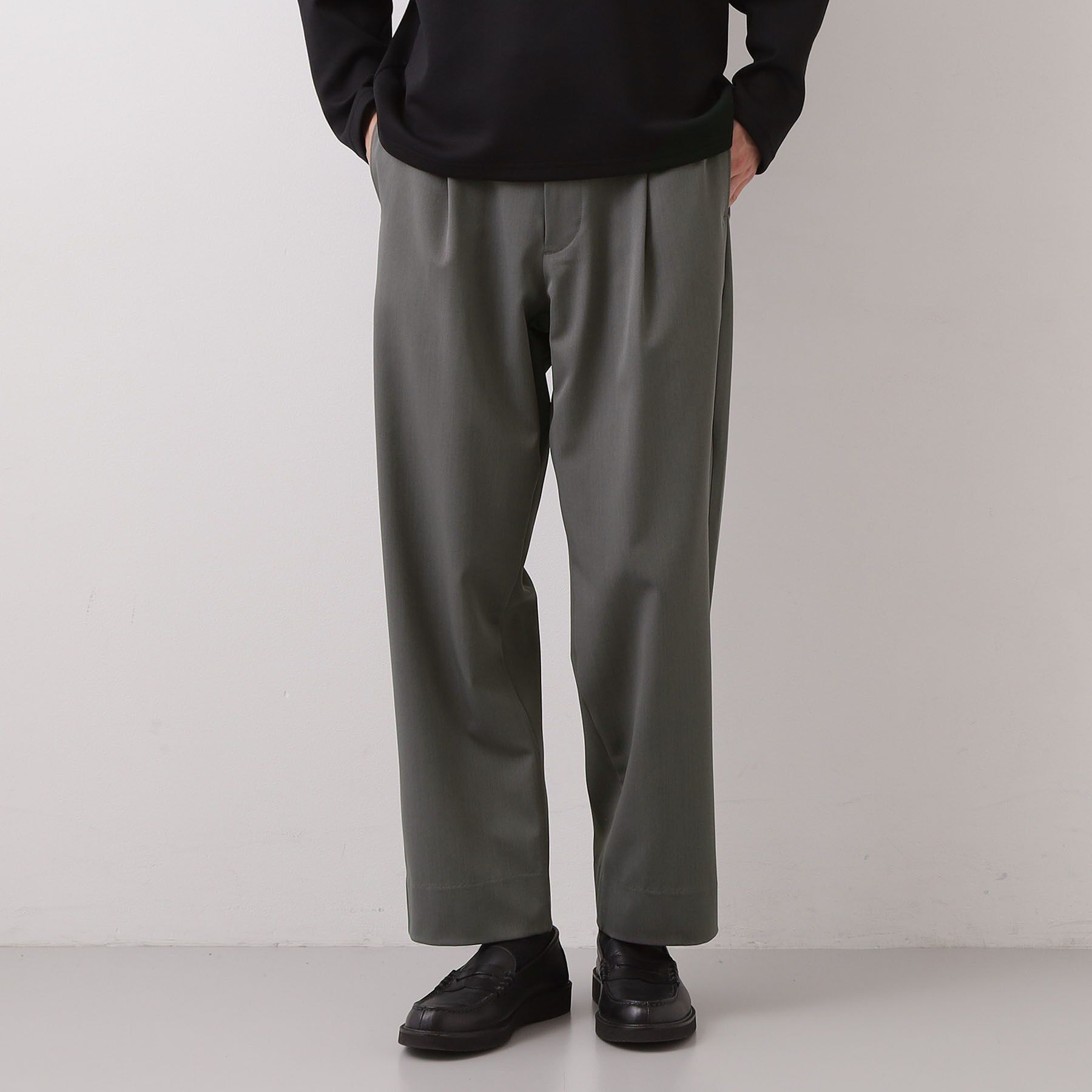 THE SHOP TK「Flexline セミワイドイージーパンツ」|その他|グレー(012)