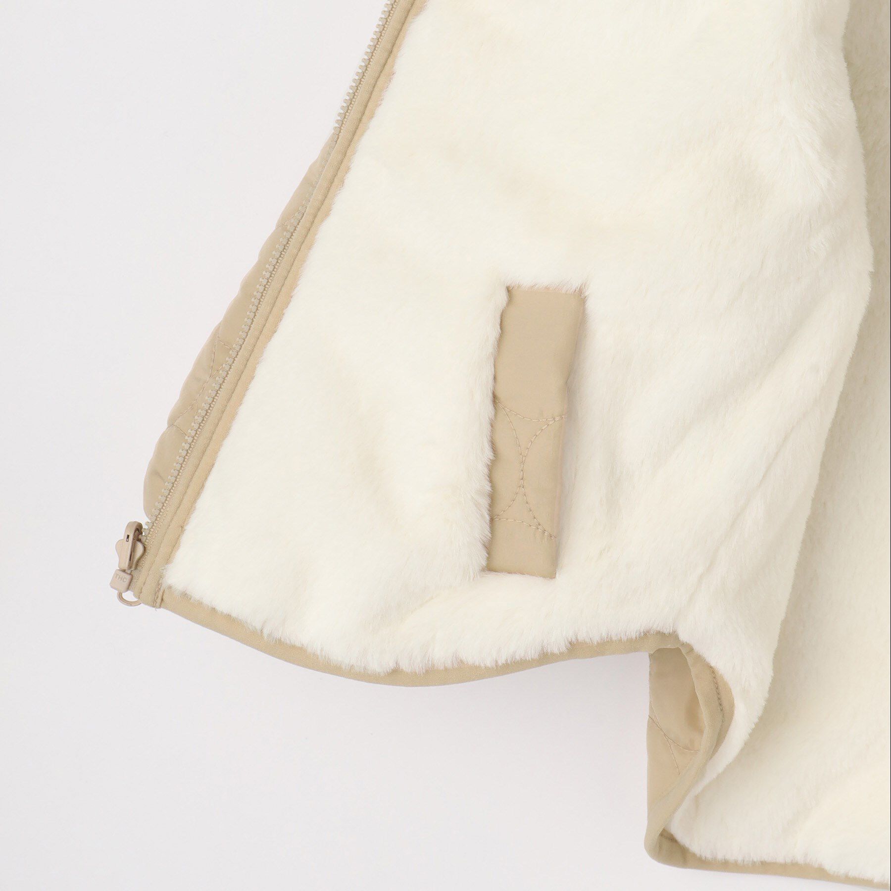 SHOO･LA･RUE「【100-150cm/撥水】キルト&times;ファーリバーシブルブルゾン」|ブルゾン・スタジャン|