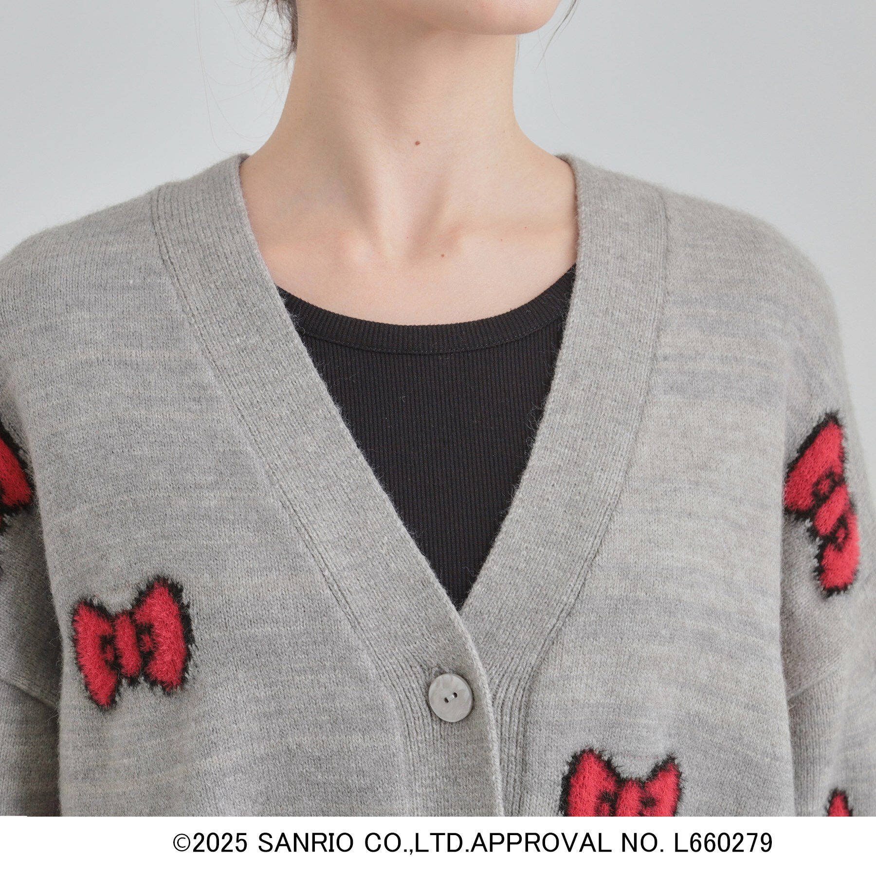 SHOO･LA･RUE「【HELLO KITTY コラボ】Vネックジャカードカーディガン」|カーディガン|