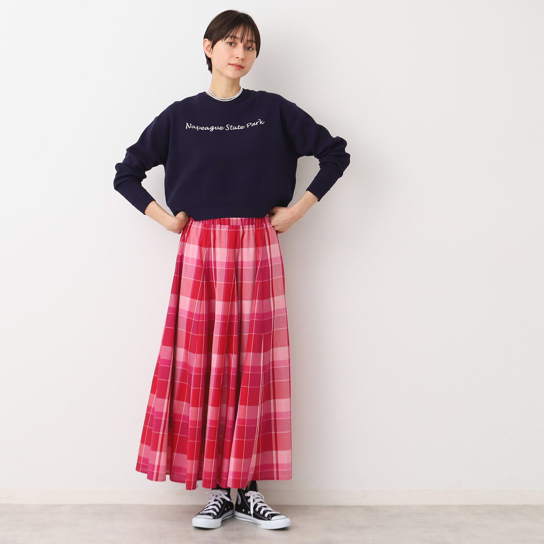 Dessin「【洗える】クロップド丈ロゴジャカードニット（S～L）」|ニット・セーター|