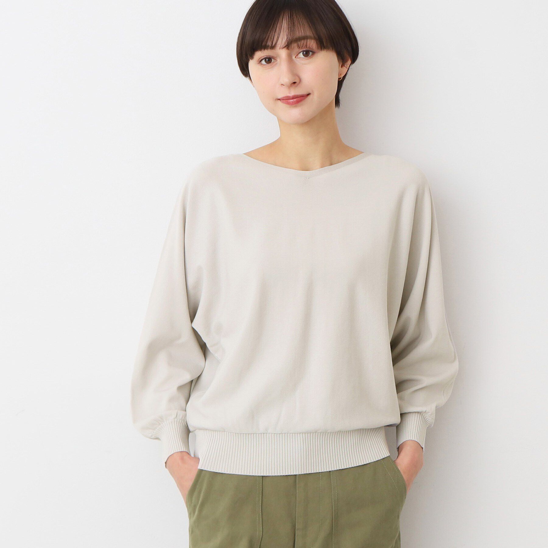 Dessin「【洗える】後ろボタンニットプルオーバー長袖（XS～L）」|ニット・セーター|