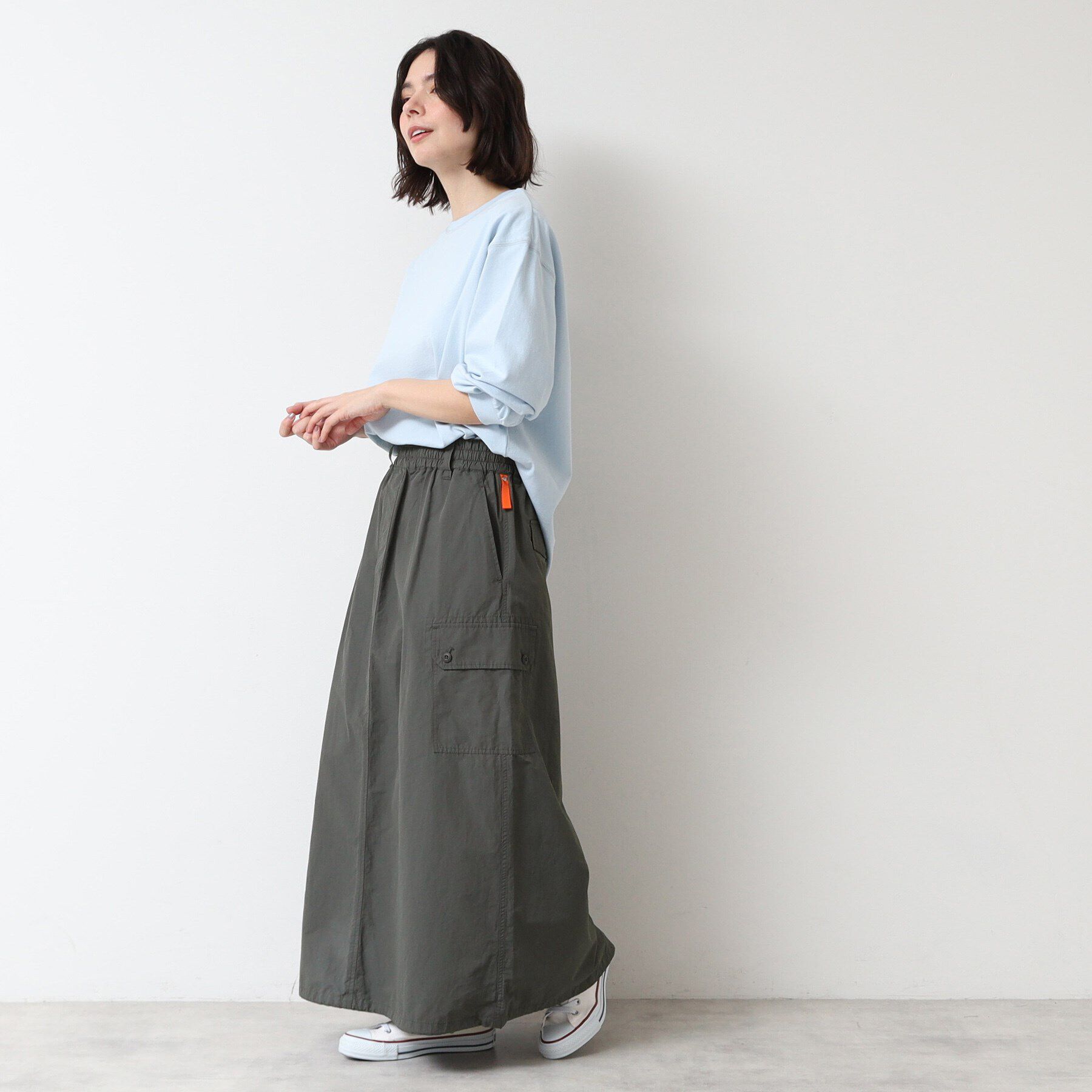 Dessin「【洗える・ウエストゴム】スピンドル付カーゴスカート」|スカート|