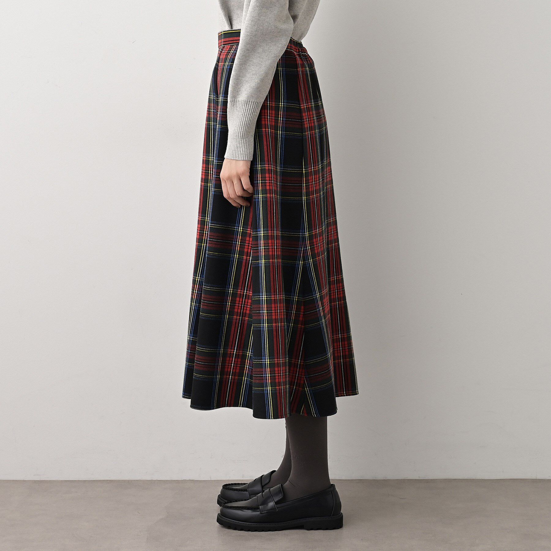 Dessin「【洗える】チェック柄起毛フレアスカート」|スカート|