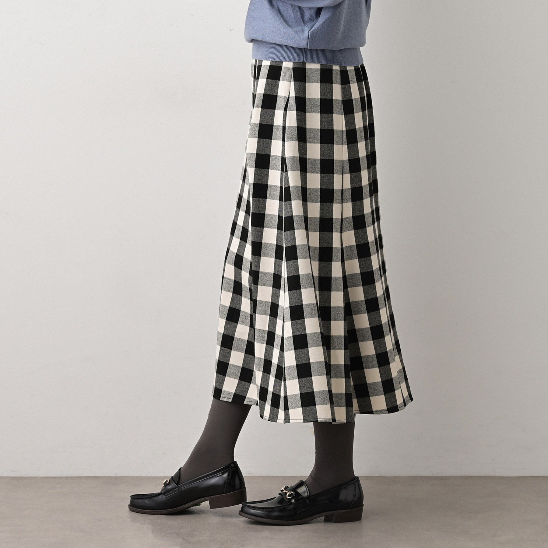 Dessin「【洗える】チェック柄起毛フレアスカート」|スカート|