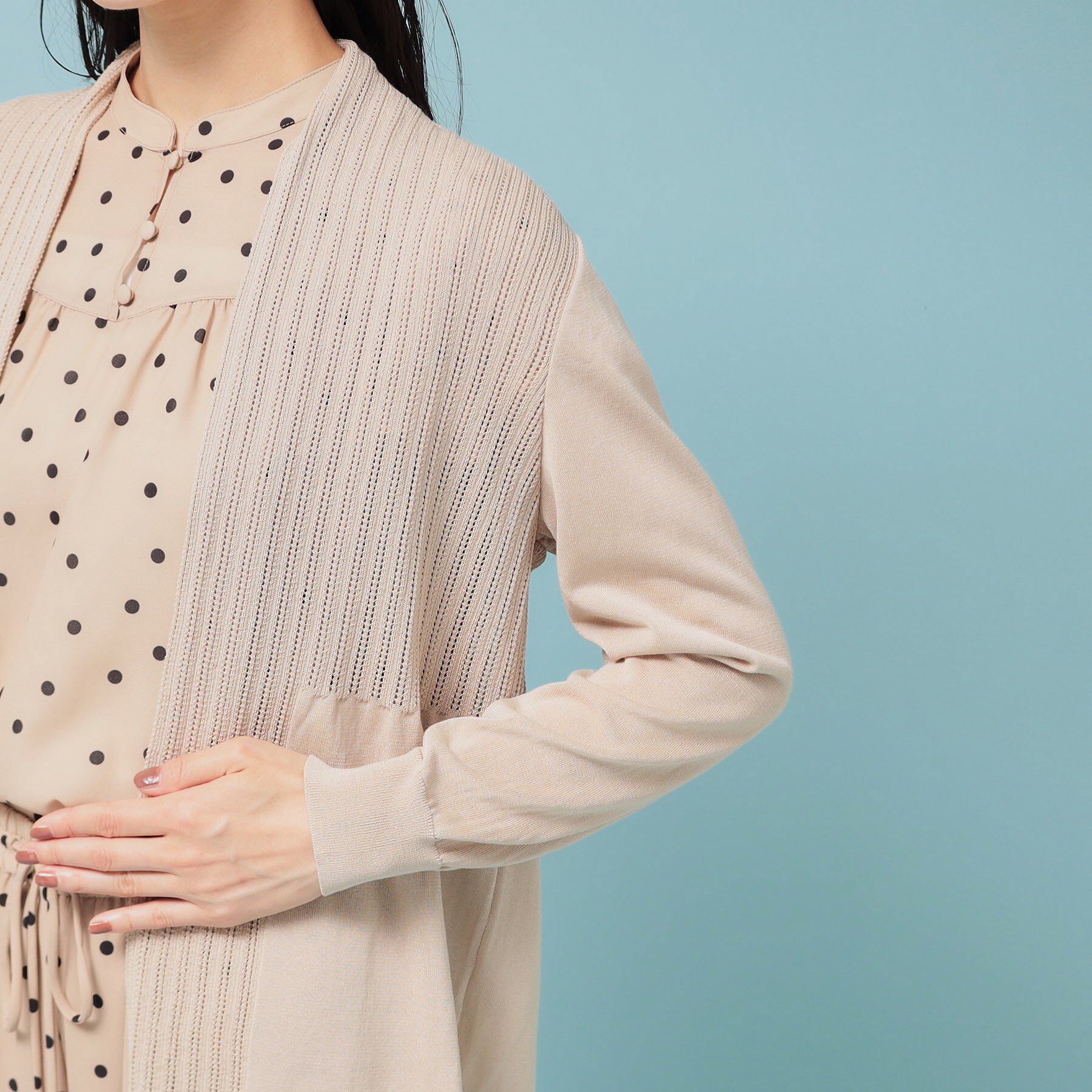 SunaUna「【軽羽織り／日本製】ミドル丈着流しカーディガン」|カーディガン|