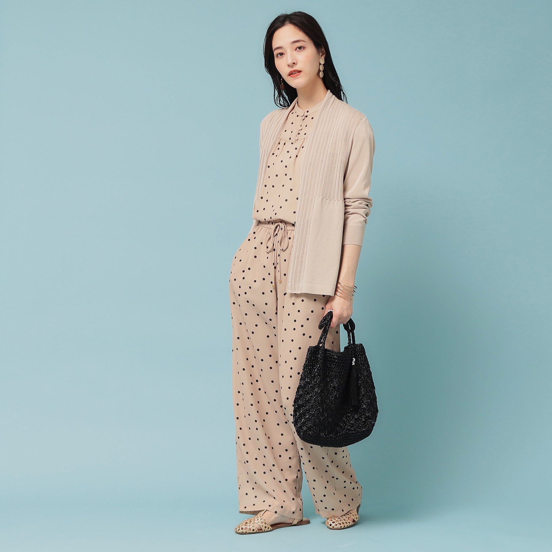 SunaUna「【軽羽織り／日本製】ミドル丈着流しカーディガン」|カーディガン|