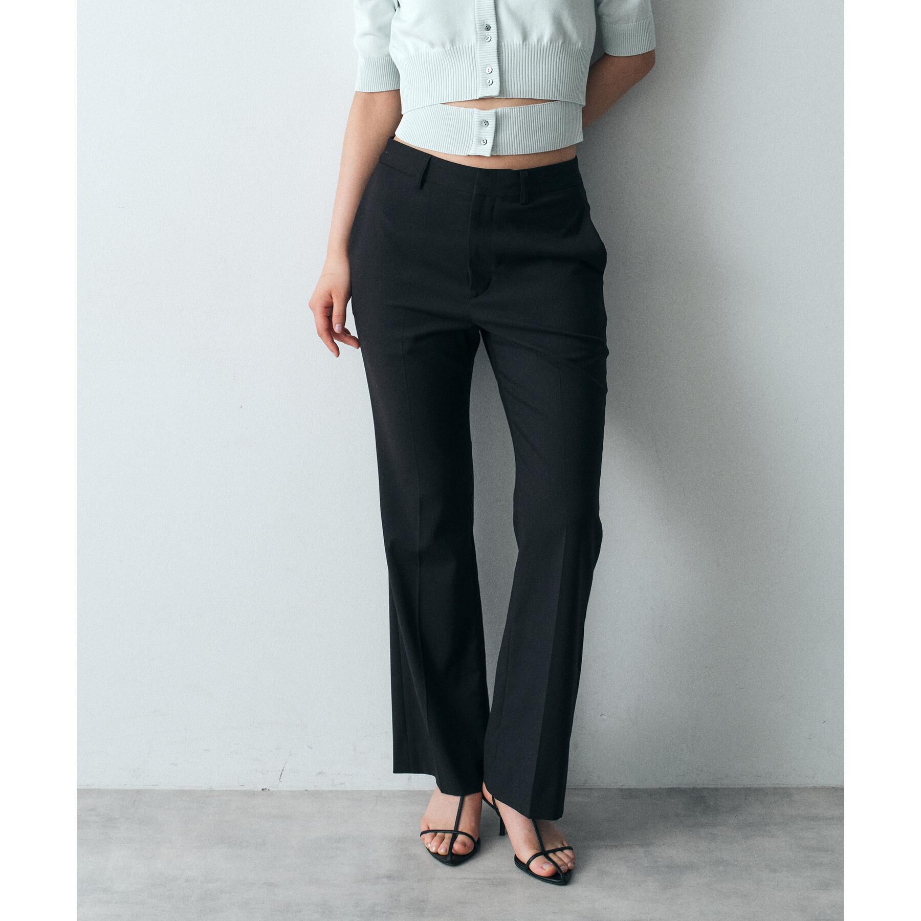 CODE A「gabardine semi flare pants」|その他|ブラック(019)