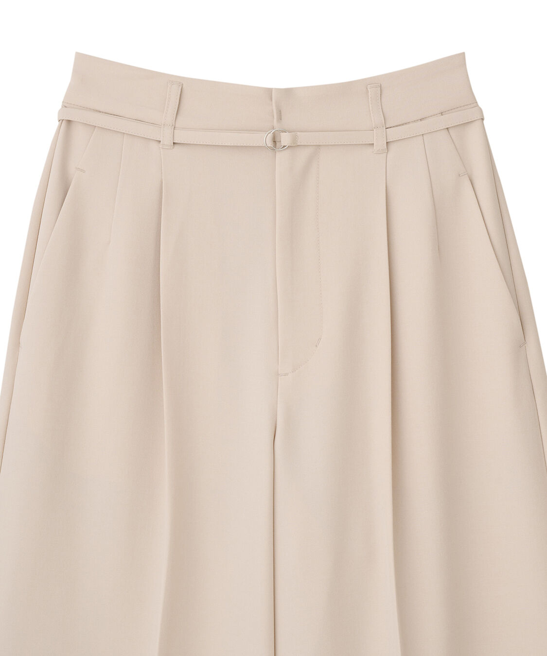 COCO DEAL「細ベルト付きタックワイドパンツ」|スラックス|