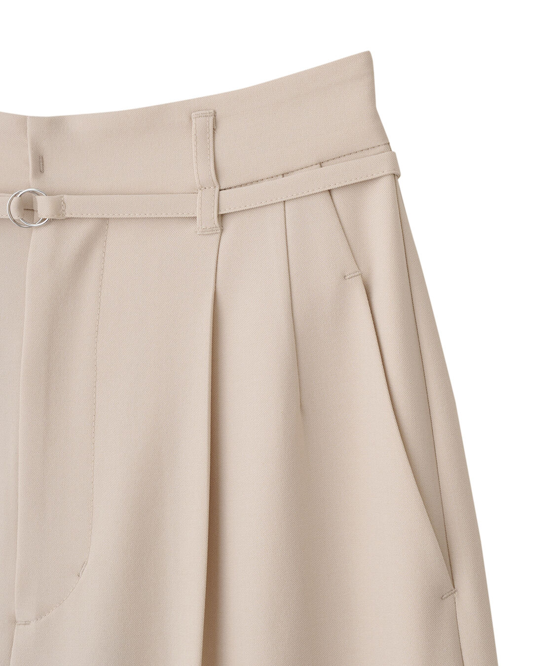 COCO DEAL「細ベルト付きタックワイドパンツ」|スラックス|