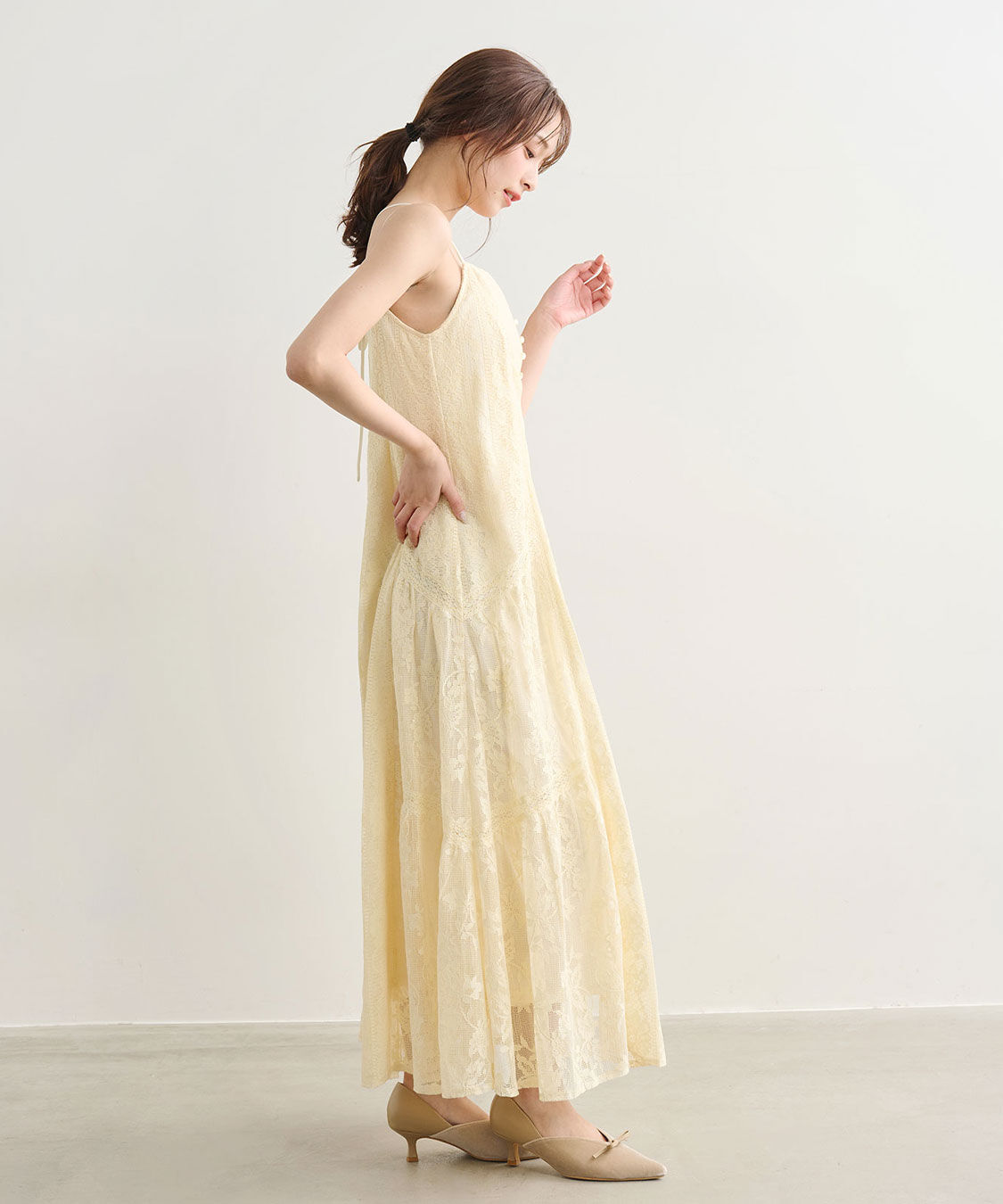 COCO DEAL「レースティアードキャミワンピース」|ワンピース|