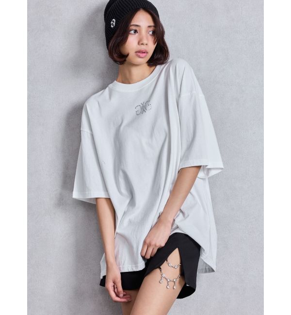 GYDA「BACK GYDAラインストーンBIG Tシャツ」|Tシャツ・カットソー|