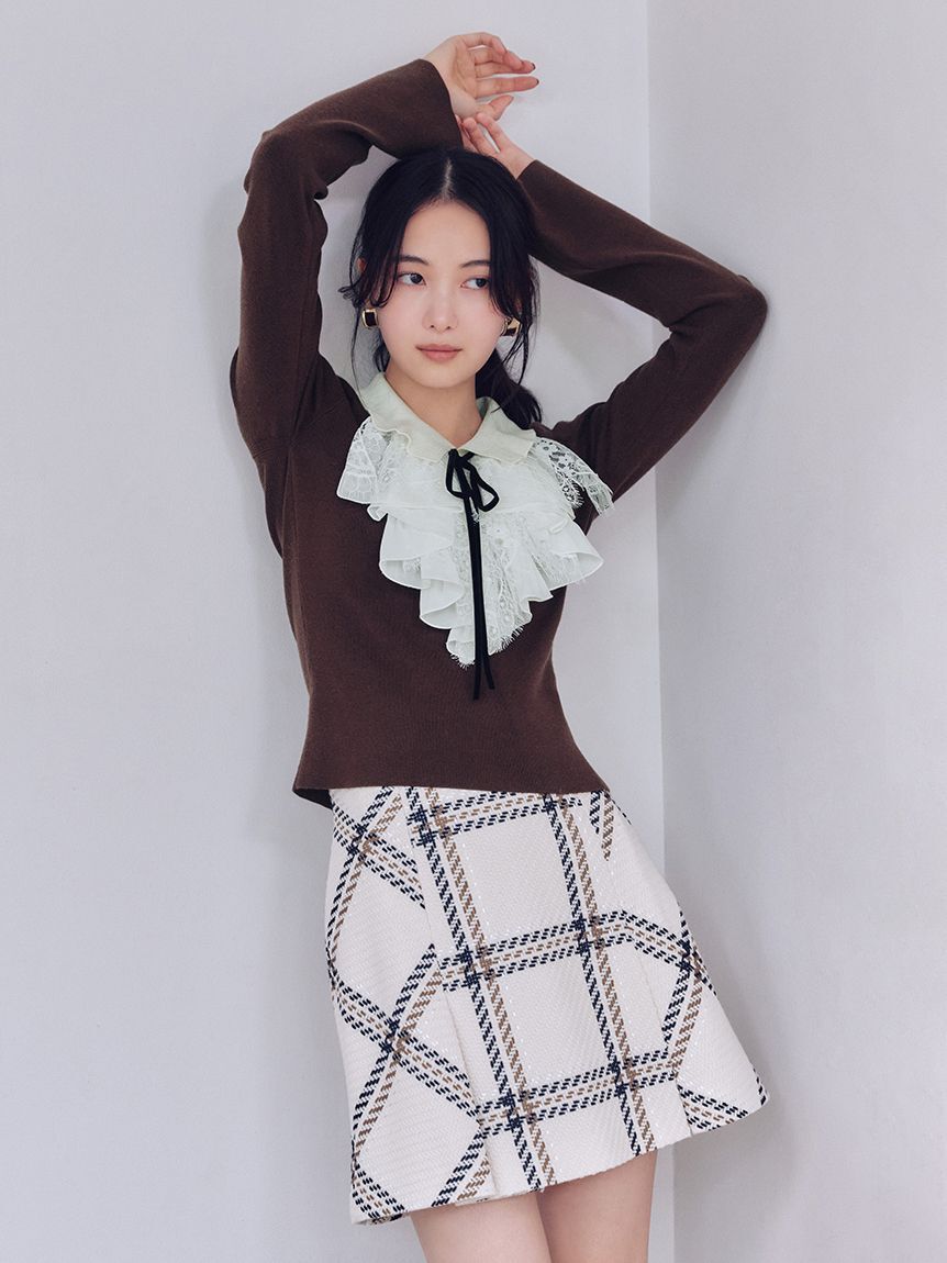 SINDIEL ローリングチェックスカート Sustainableロービングチェックミニスカート（SNIDEL）｜ルミネの