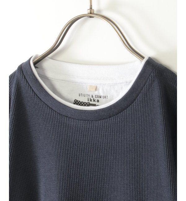 ikka kids「ワッフルベストレイヤー7分袖Tシャツ（120~160cm）」|Tシャツ・カットソー|