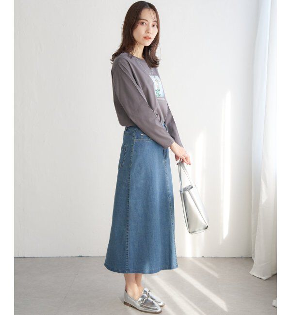 ikka「デニムロングスカート」|スカート|