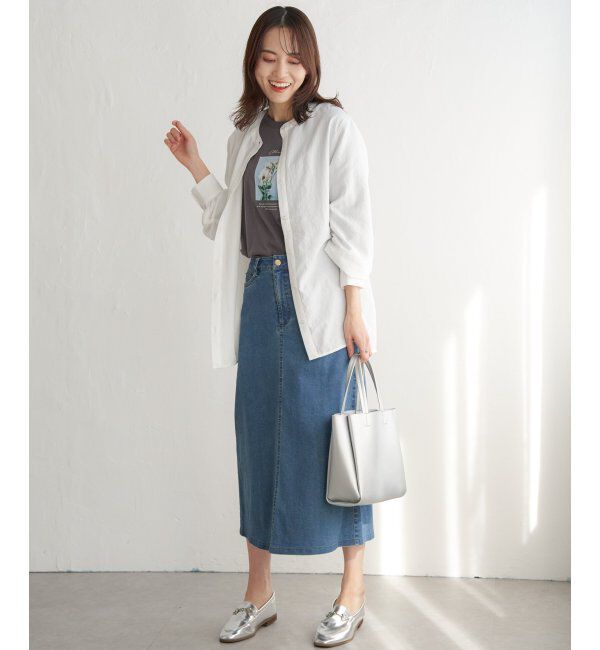 ikka「デニムロングスカート」|スカート|