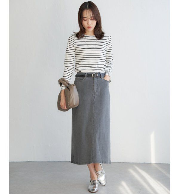 ikka「デニムロングスカート」|スカート|