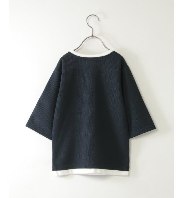 ikka kids「【親子おそろい】キーネックレイヤード7分袖Tシャツ（120~160cm）」|Tシャツ・カットソー|