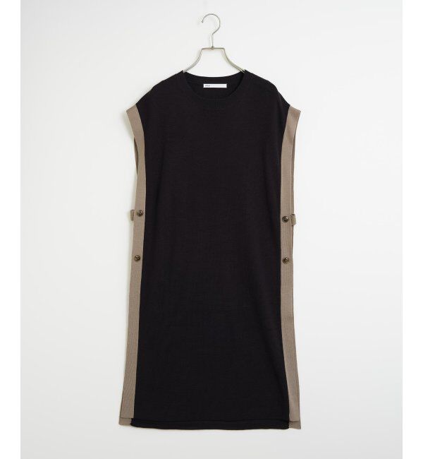 ikka「【2点セット】サイドボタンニットベストセットワンピース」|ワンピース|