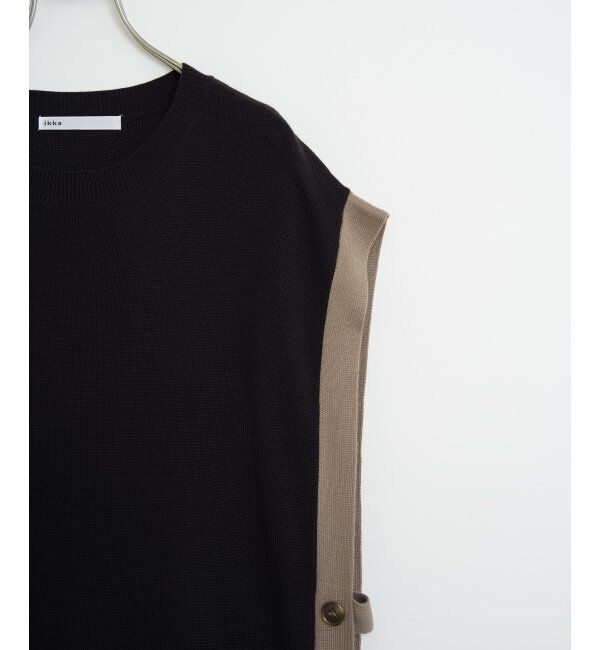 ikka「【2点セット】サイドボタンニットベストセットワンピース」|ワンピース|