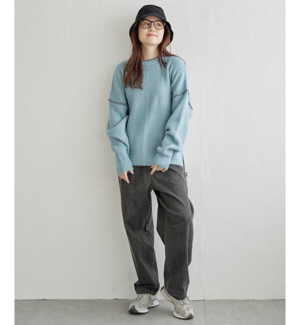 Lbc with Life「配色ステッチ畦ニットプルオーバー」|カーディガン|