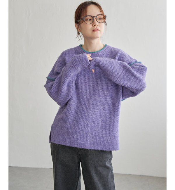 Lbc with Life「配色ステッチ畦ニットプルオーバー」|カーディガン|