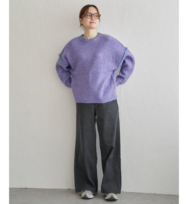 Lbc with Life「配色ステッチ畦ニットプルオーバー」|カーディガン|