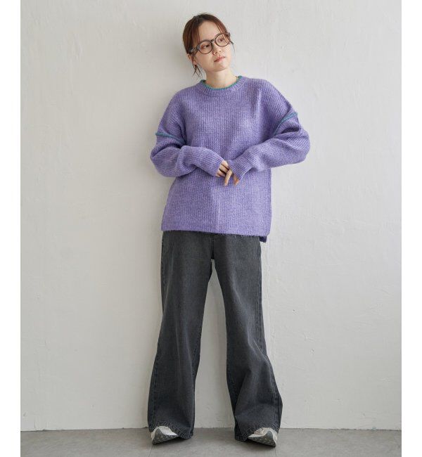 Lbc with Life「配色ステッチ畦ニットプルオーバー」|カーディガン|