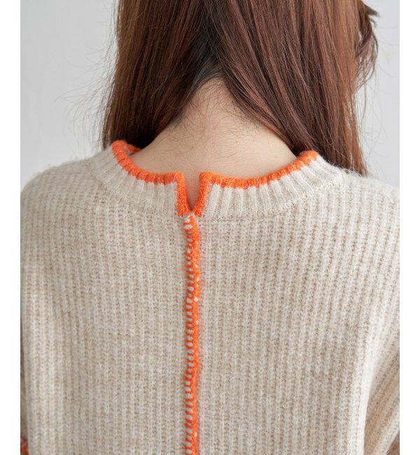 Lbc with Life「配色ステッチ畦ニットプルオーバー」|カーディガン|