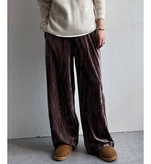 Lbc with Life「クラッシュベロアイージーパンツ」|その他|モカ