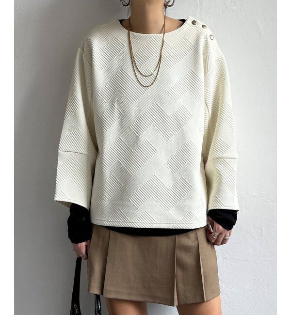 Lbc with Life「幾何学ジャカード袖パフプルオーバー」|その他|